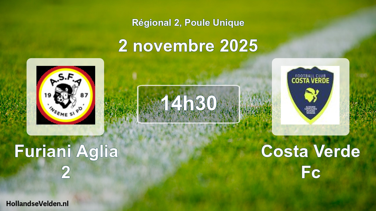 Scheduled Match: Furiani Aglia 2 - Costa Verde Fc (2 November 2025)