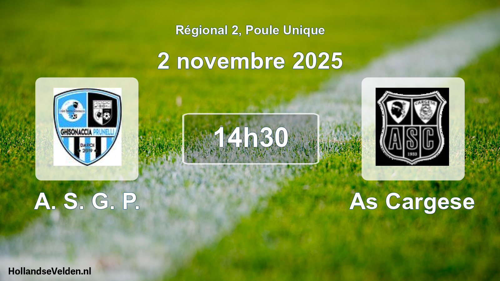 Geplande wedstrijd: A. S. G. P. - As Cargese (2 novembre 2025)
