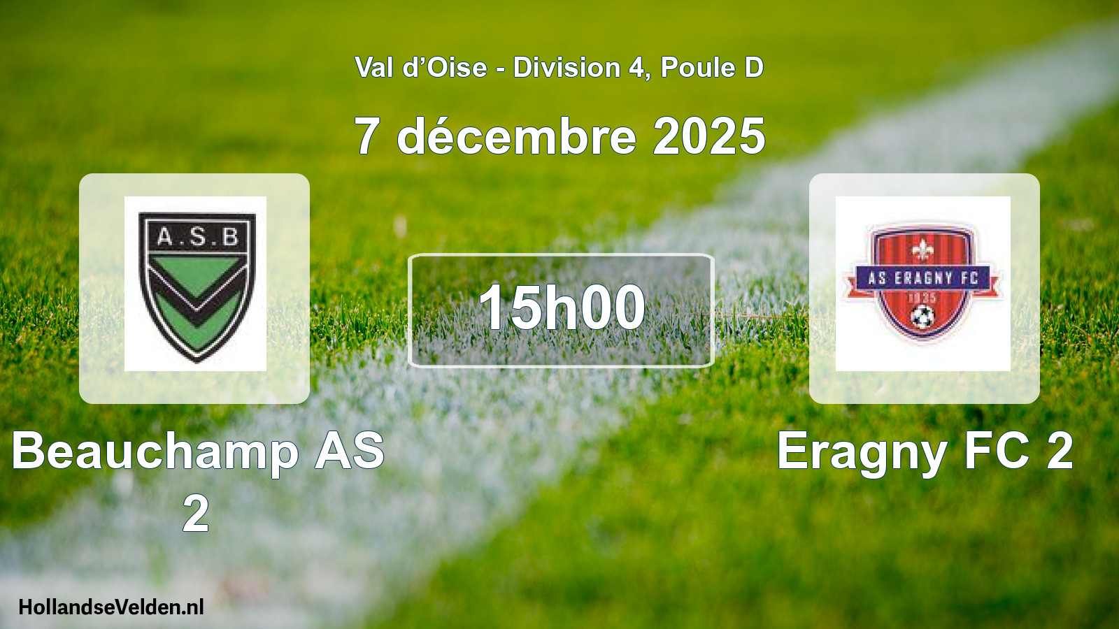 Match programmé: Beauchamp AS 2 - Eragny FC 2 (7 décembre 2025)