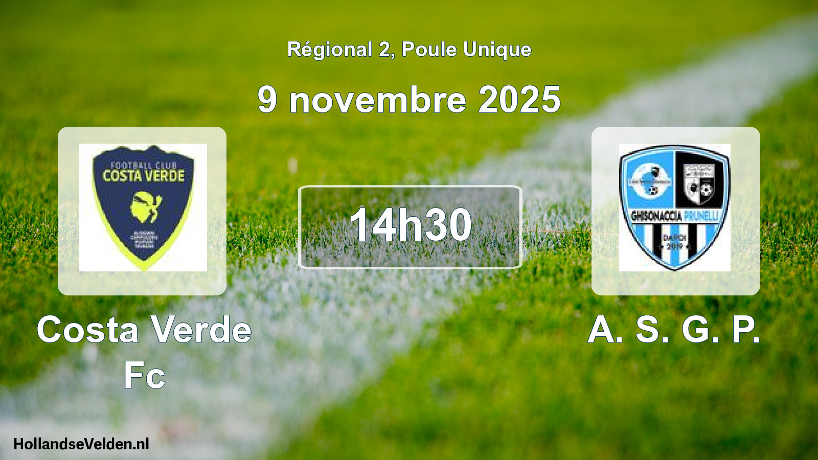 Geplande wedstrijd: Costa Verde Fc - A. S. G. P. (9 novembre 2025)