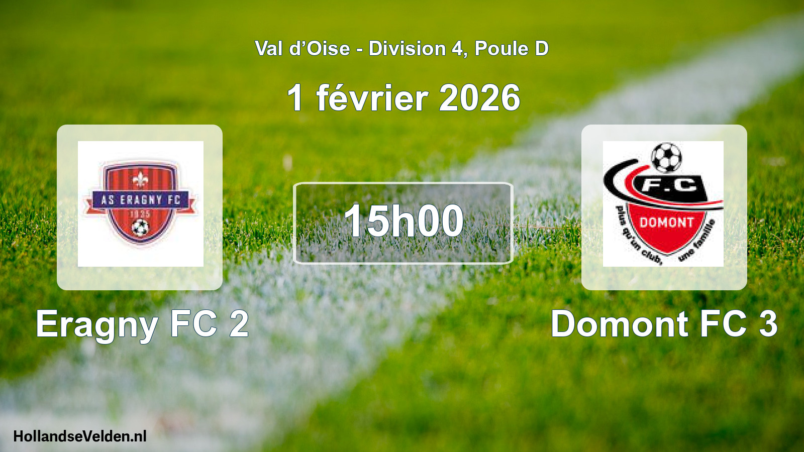 Match programmé: Eragny FC 2 - Domont FC 3 (1 février 2026)