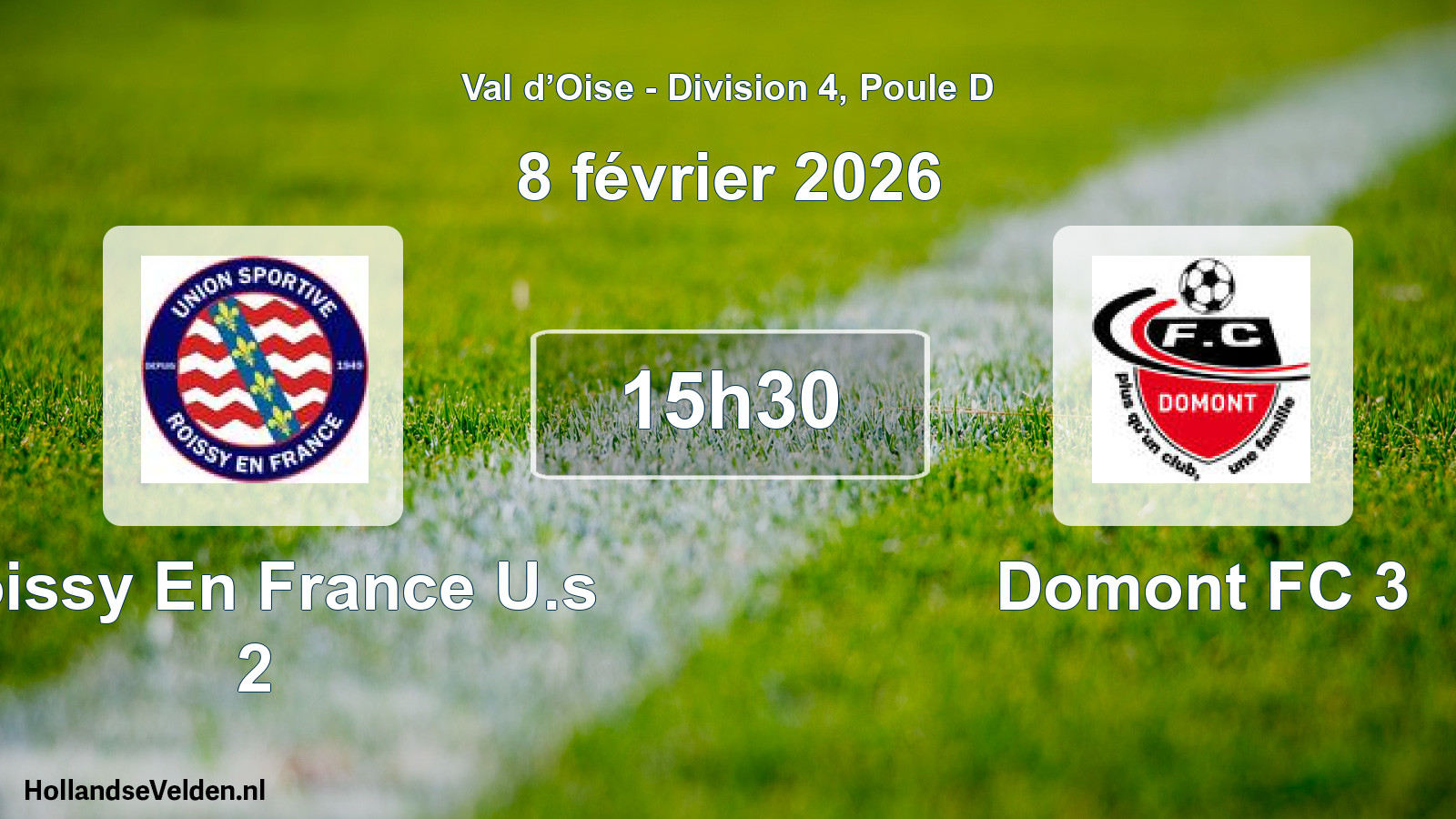 Scheduled Match: Roissy En France U.s 2 - Domont FC 3 (8 February 2026)