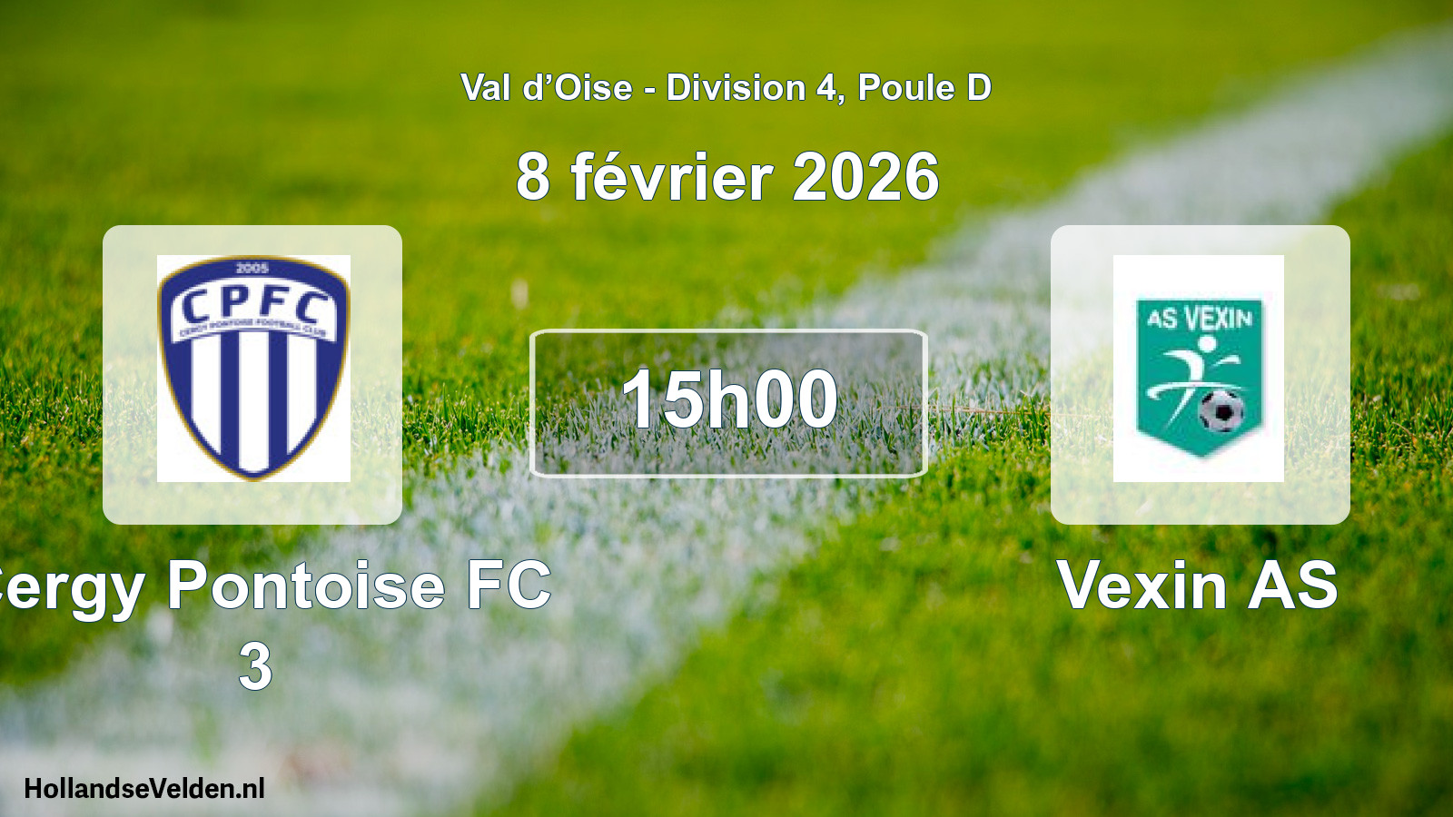 Scheduled Match: Cergy Pontoise FC 3 - Vexin AS (8 February 2026)