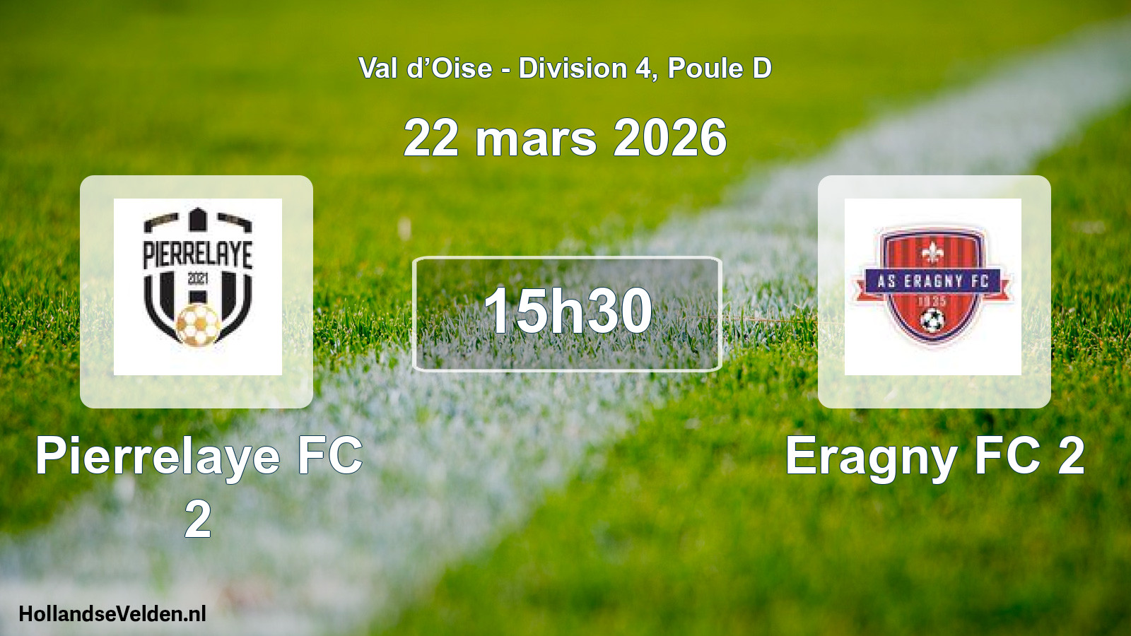 Match programmé: Pierrelaye FC 2 - Eragny FC 2 (22 mars 2026)