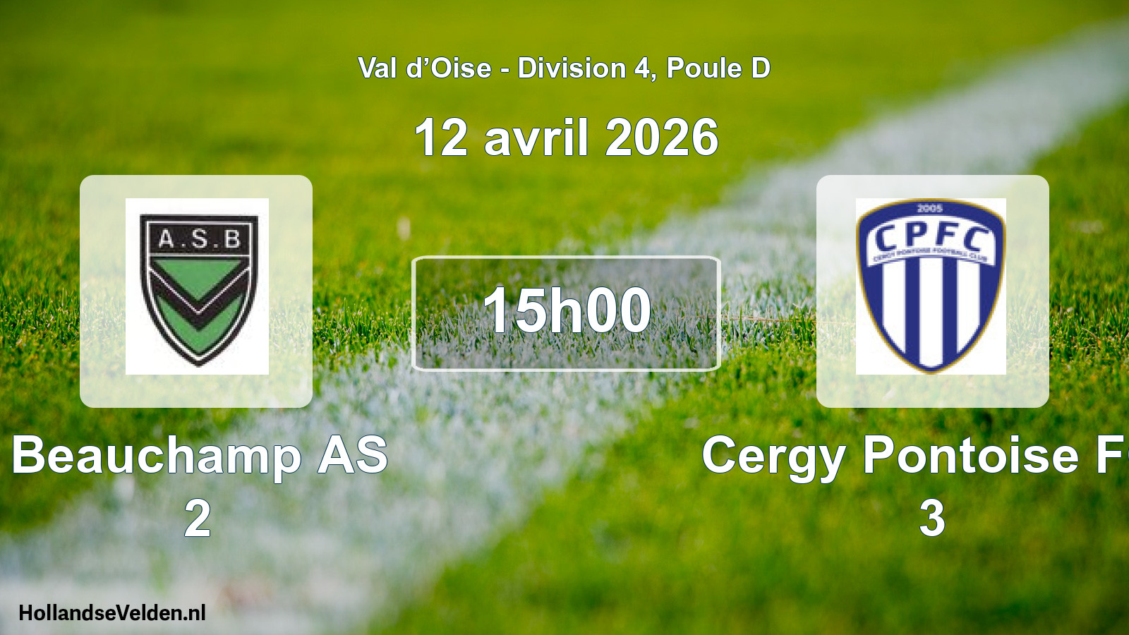 Scheduled Match: Beauchamp AS 2 - Cergy Pontoise FC 3 (12 April 2026)