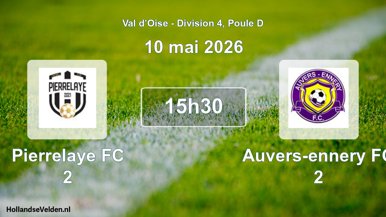 Match programmé: Pierrelaye FC 2 - Auvers-ennery FC 2 (10 mai 2026)