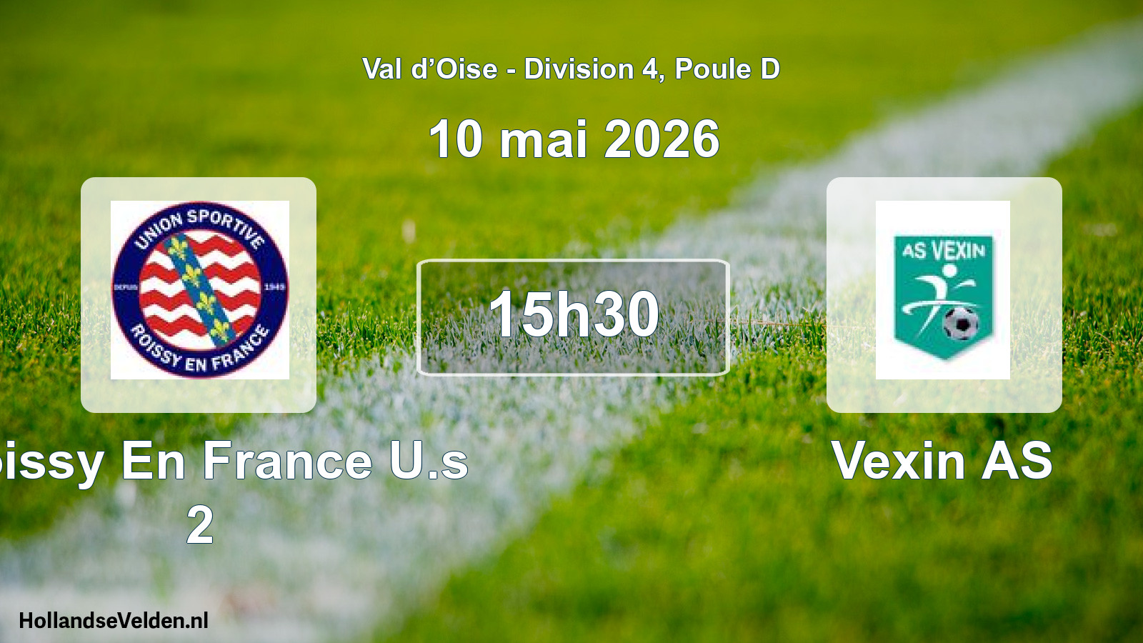 Match programmé: Roissy En France U.s 2 - Vexin AS (10 mai 2026)