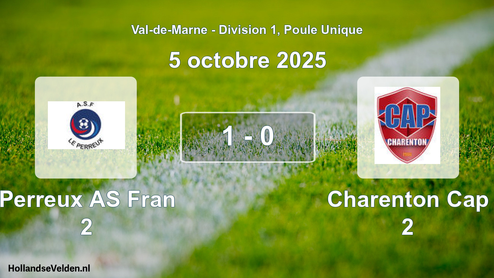 Total number of matches played: Perreux AS Fran 2 - Charenton Cap 2 1 - 0 (5 October 2025)