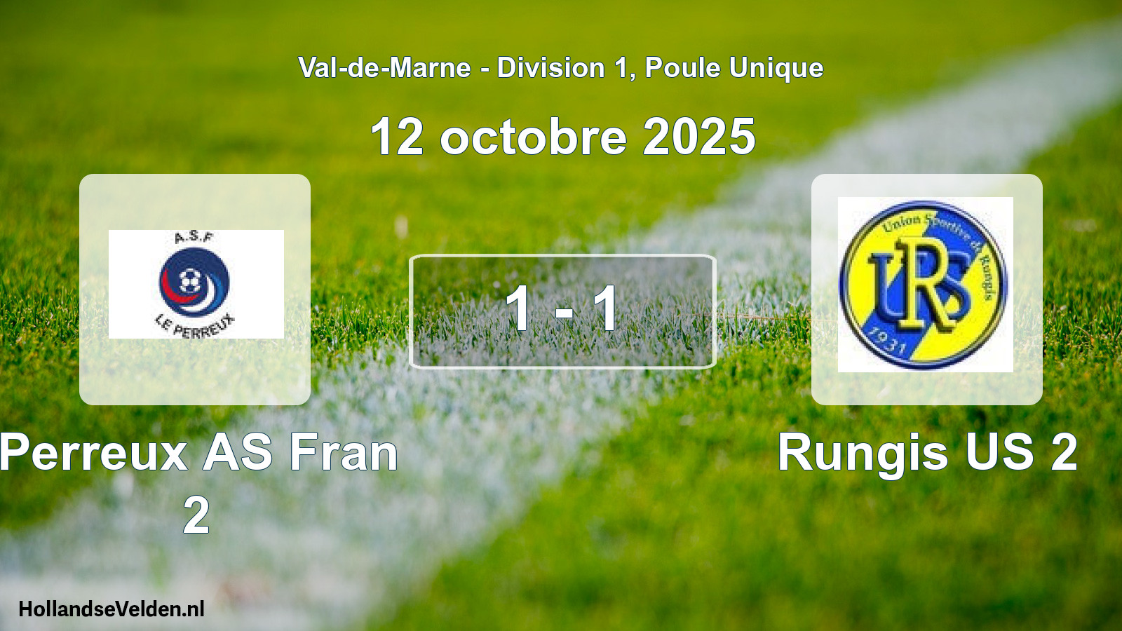 Match joué: Perreux AS Fran 2 - Rungis US 2 1 - 1 (12 octobre 2025)