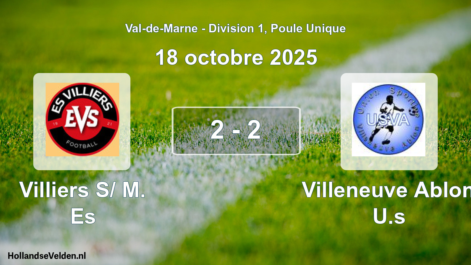 Match joué: Villiers S/ M. Es - Villeneuve Ablon U.s 2 - 2 (18 octobre 2025)