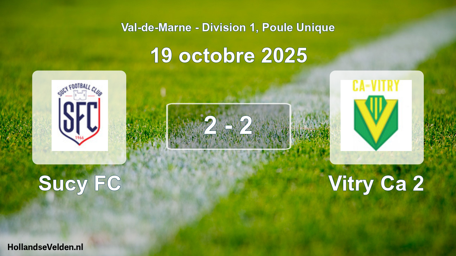 Total number of matches played: Sucy FC - Vitry Ca 2 2 - 2 (19 October 2025)