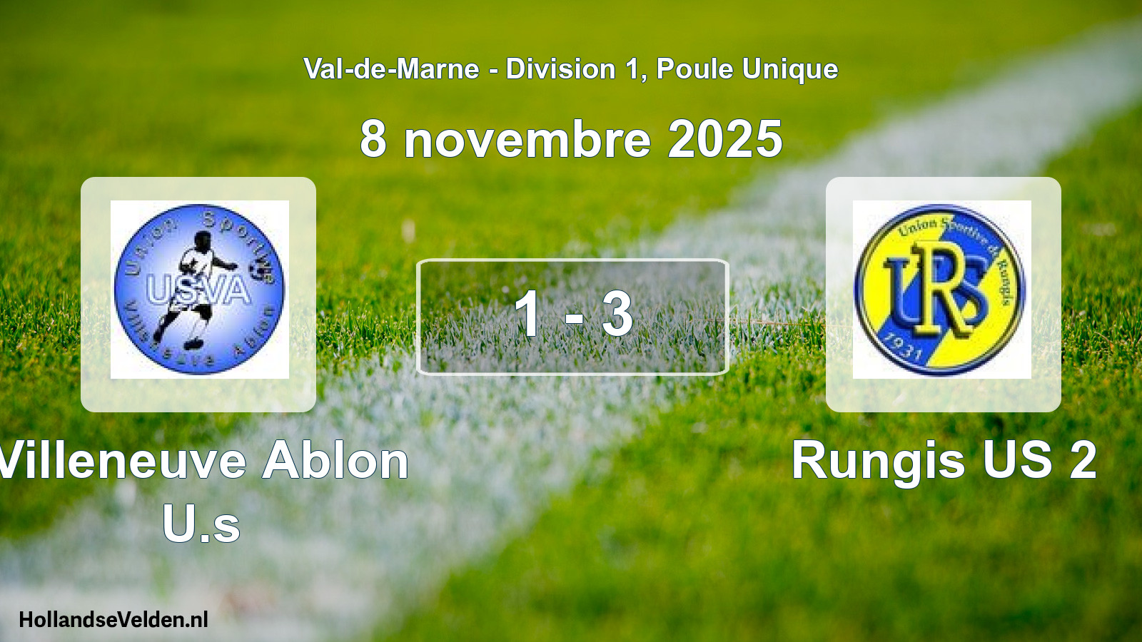 Total number of matches played: Villeneuve Ablon U.s - Rungis US 2 1 - 3 (8 November 2025)
