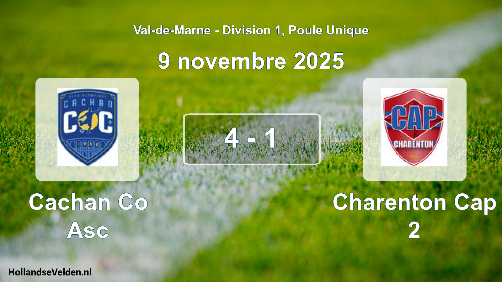 Match joué: Cachan Co Asc - Charenton Cap 2 4 - 1 (9 novembre 2025)