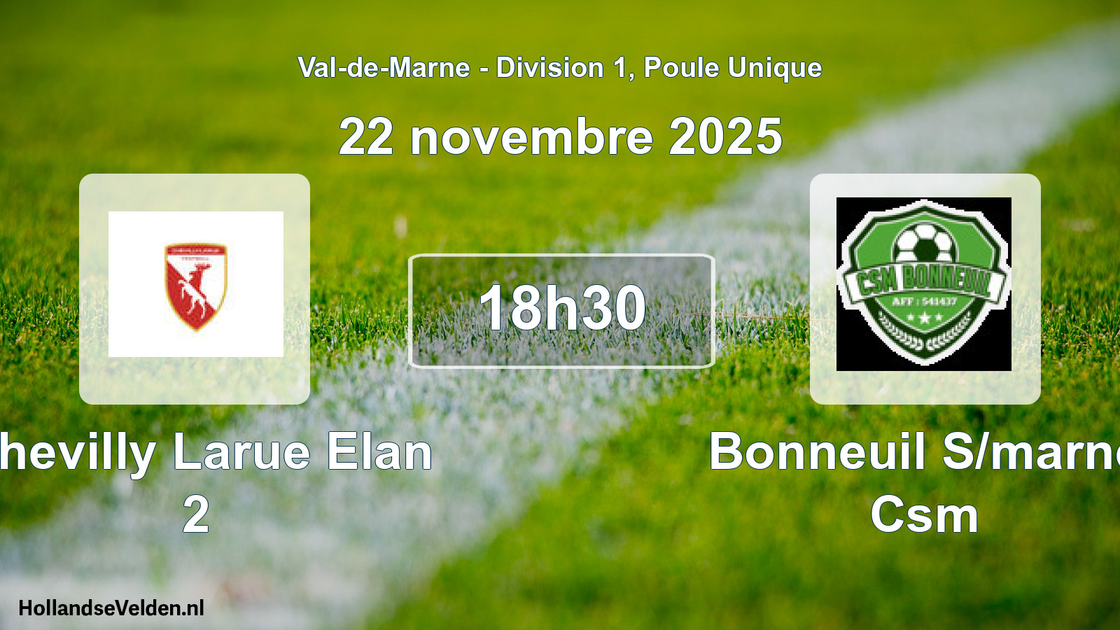 Geplande wedstrijd: Chevilly Larue Elan 2 - Bonneuil S/marne Csm (22 november 2025)