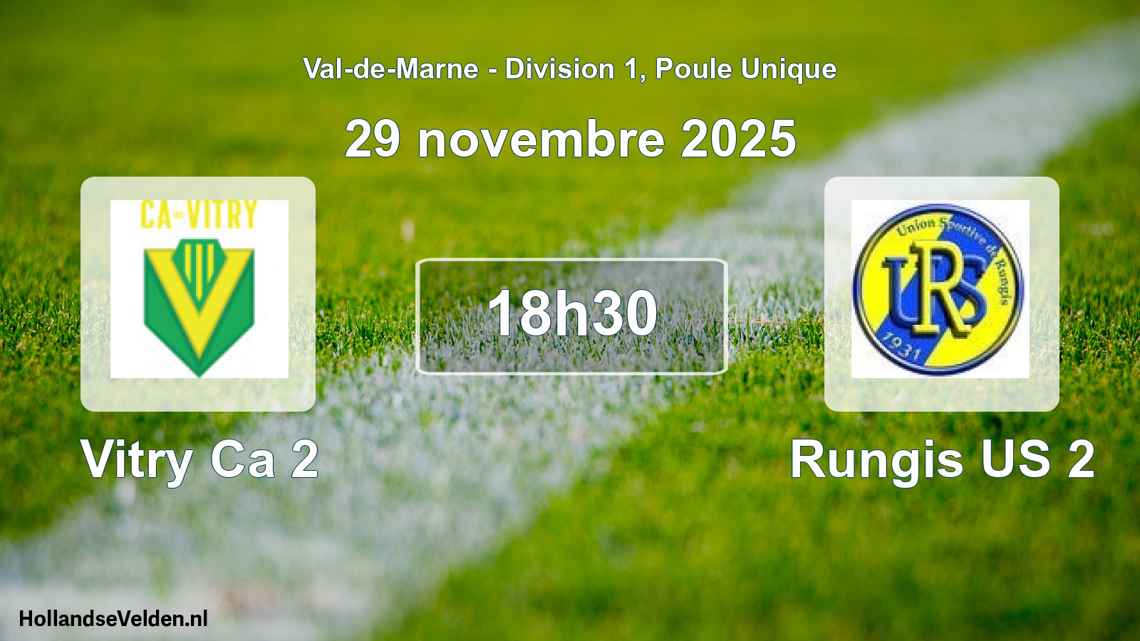Match programmé: Vitry Ca 2 - Rungis US 2 (29 novembre 2025)