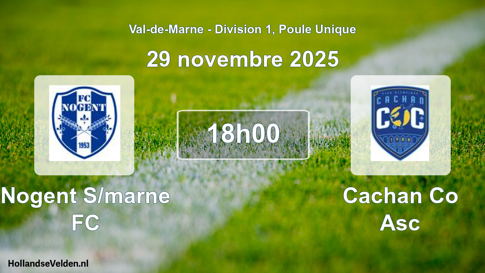 Geplande wedstrijd: Nogent S/marne FC - Cachan Co Asc (29 november 2025)
