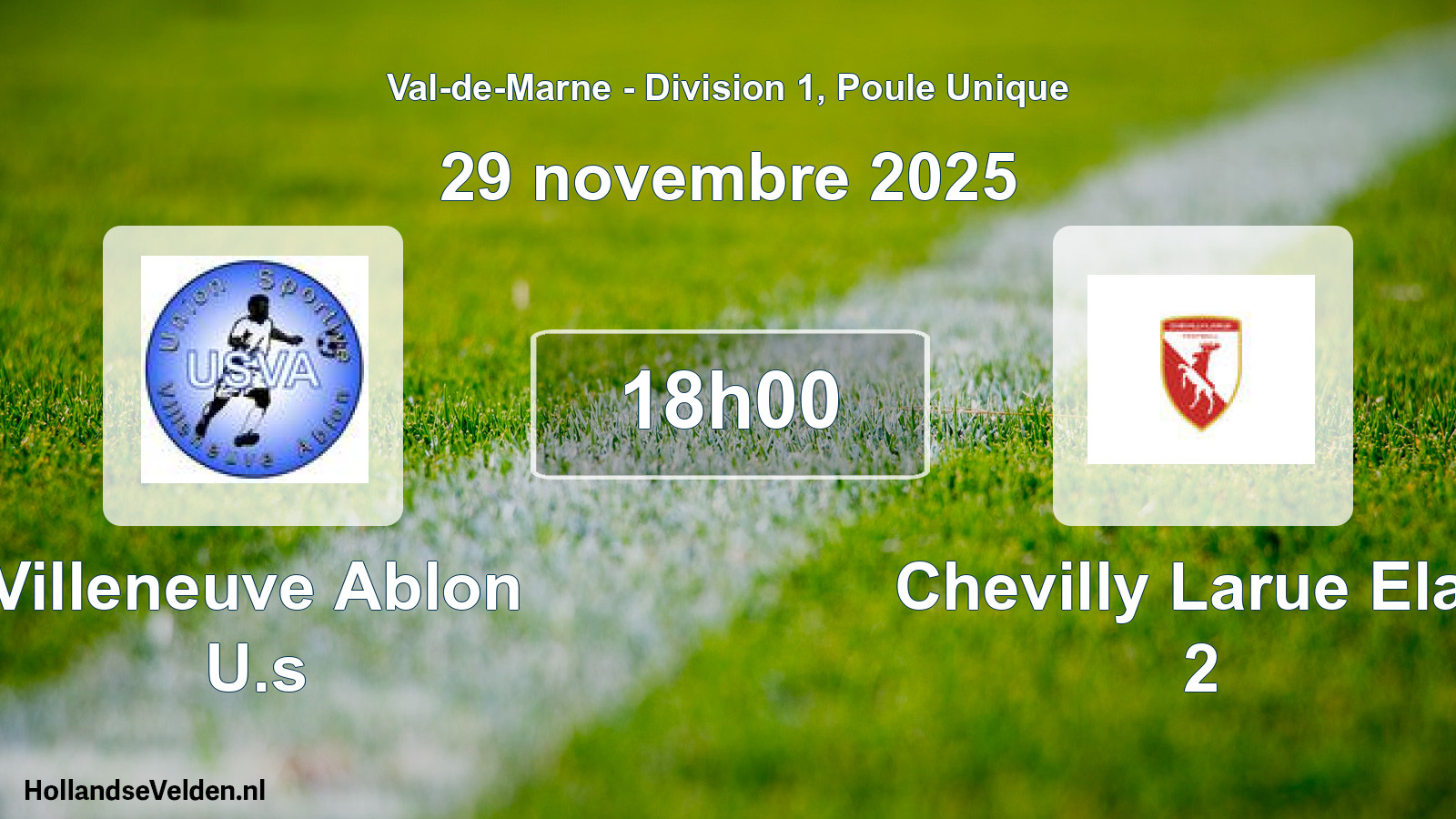 Geplande wedstrijd: Villeneuve Ablon U.s - Chevilly Larue Elan 2 (29 november 2025)