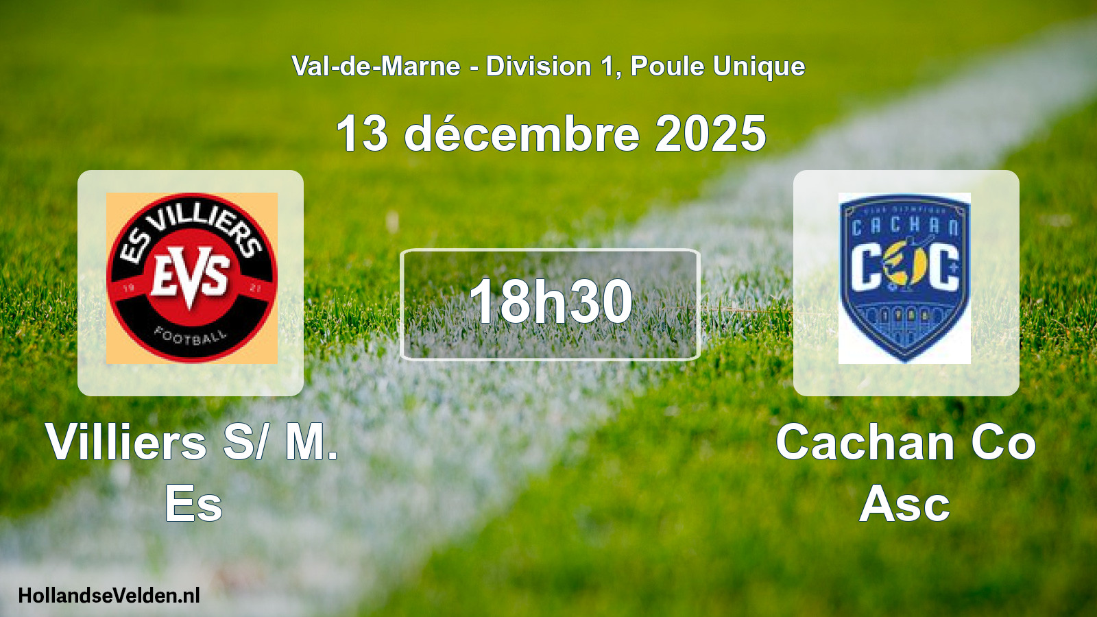 Match programmé: Villiers S/ M. Es - Cachan Co Asc (13 décembre 2025)