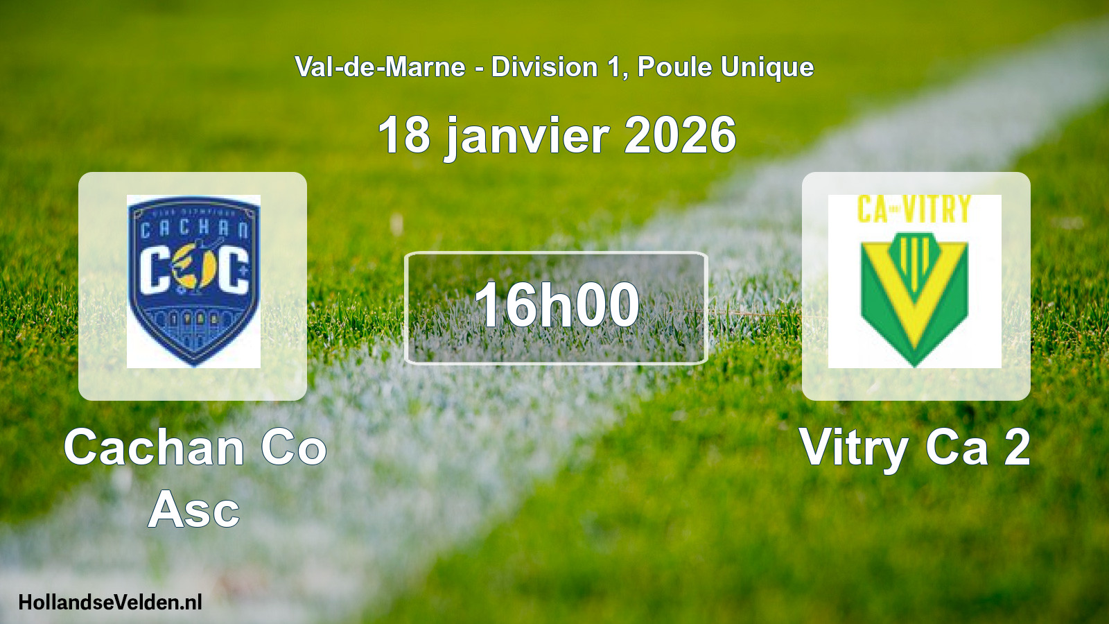 Match programmé: Cachan Co Asc - Vitry Ca 2 (18 janvier 2026)