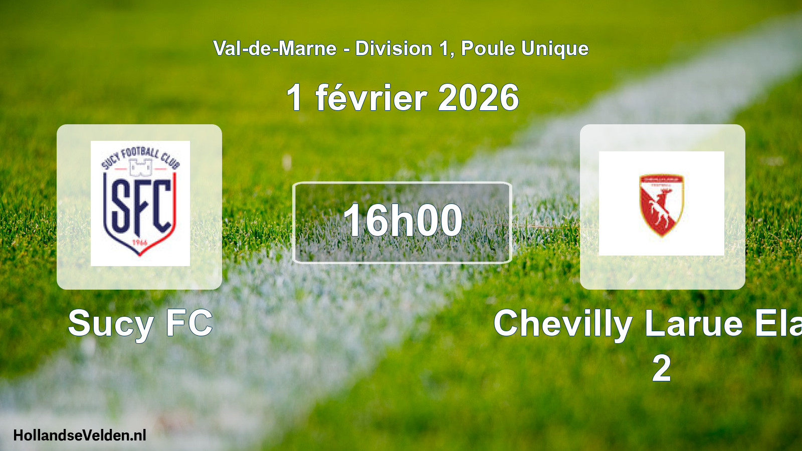 Match programmé: Sucy FC - Chevilly Larue Elan 2 (1 février 2026)