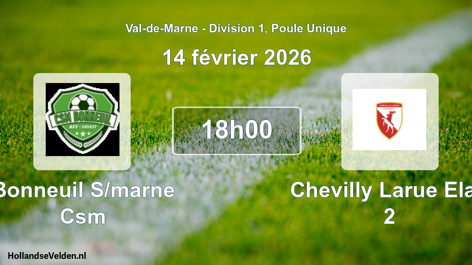 Scheduled Match: Bonneuil S/marne Csm - Chevilly Larue Elan 2 (14 February 2026)