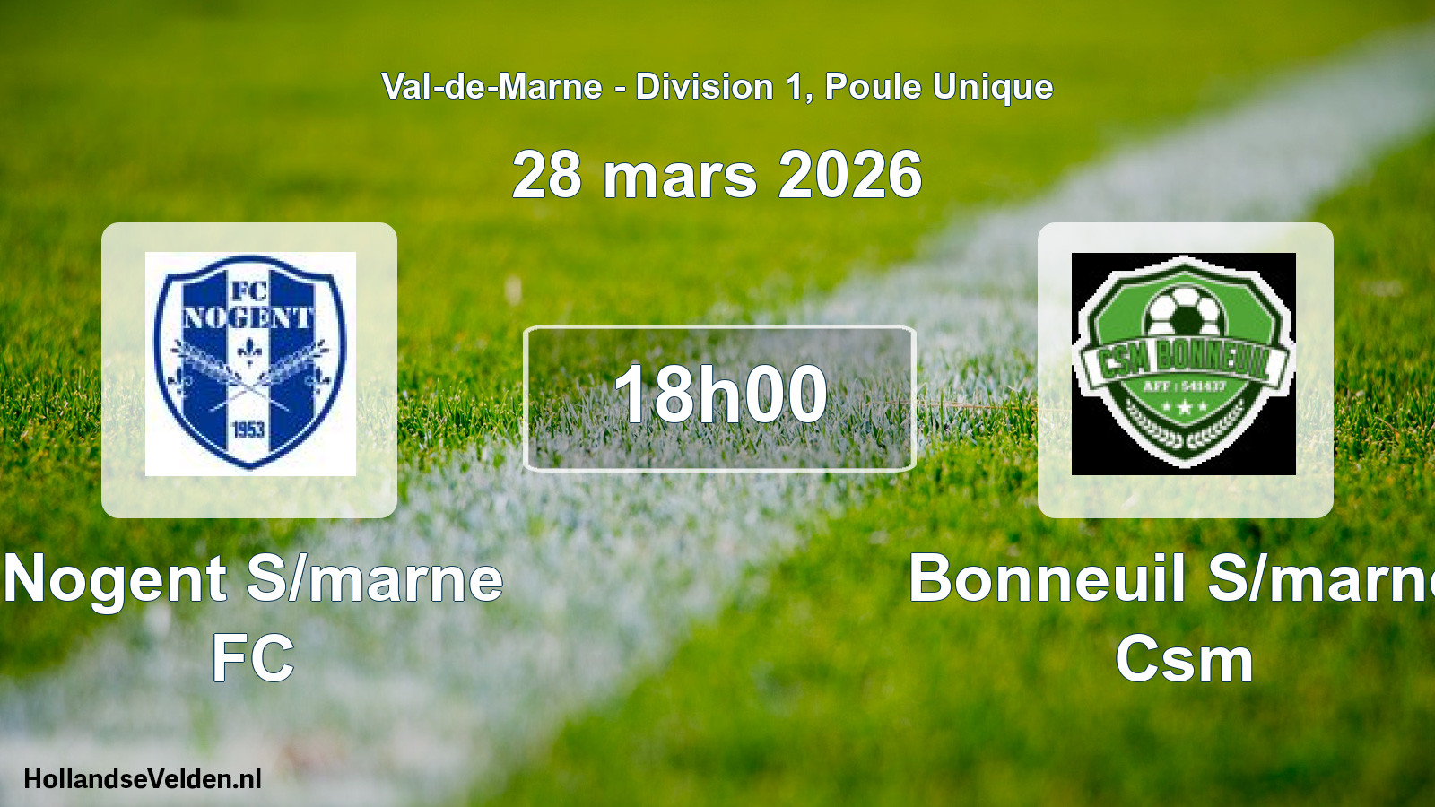 Geplande wedstrijd: Nogent S/marne FC - Bonneuil S/marne Csm (28 maart 2026)