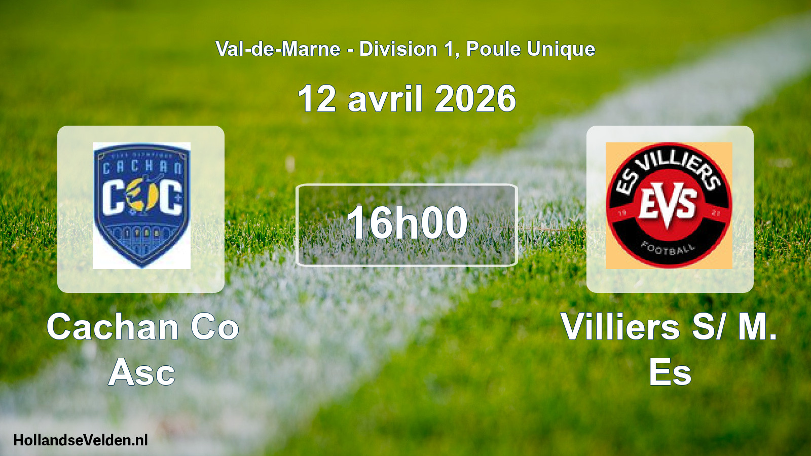Match programmé: Cachan Co Asc - Villiers S/ M. Es (12 avril 2026)