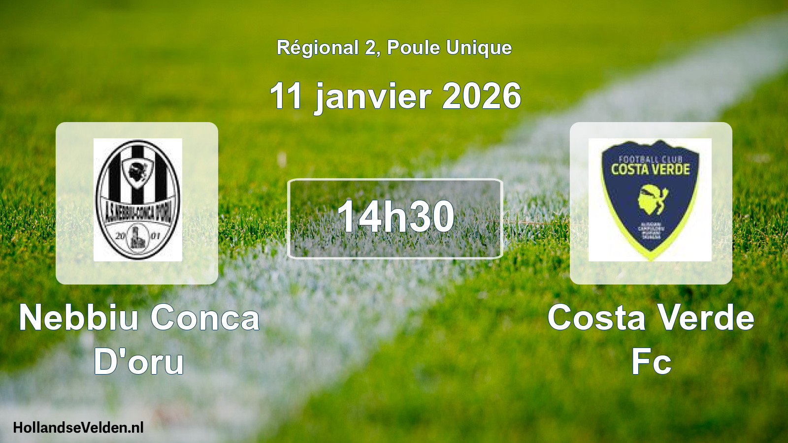 Geplande wedstrijd: Nebbiu Conca D'oru - Costa Verde Fc (11 janvier 2026)
