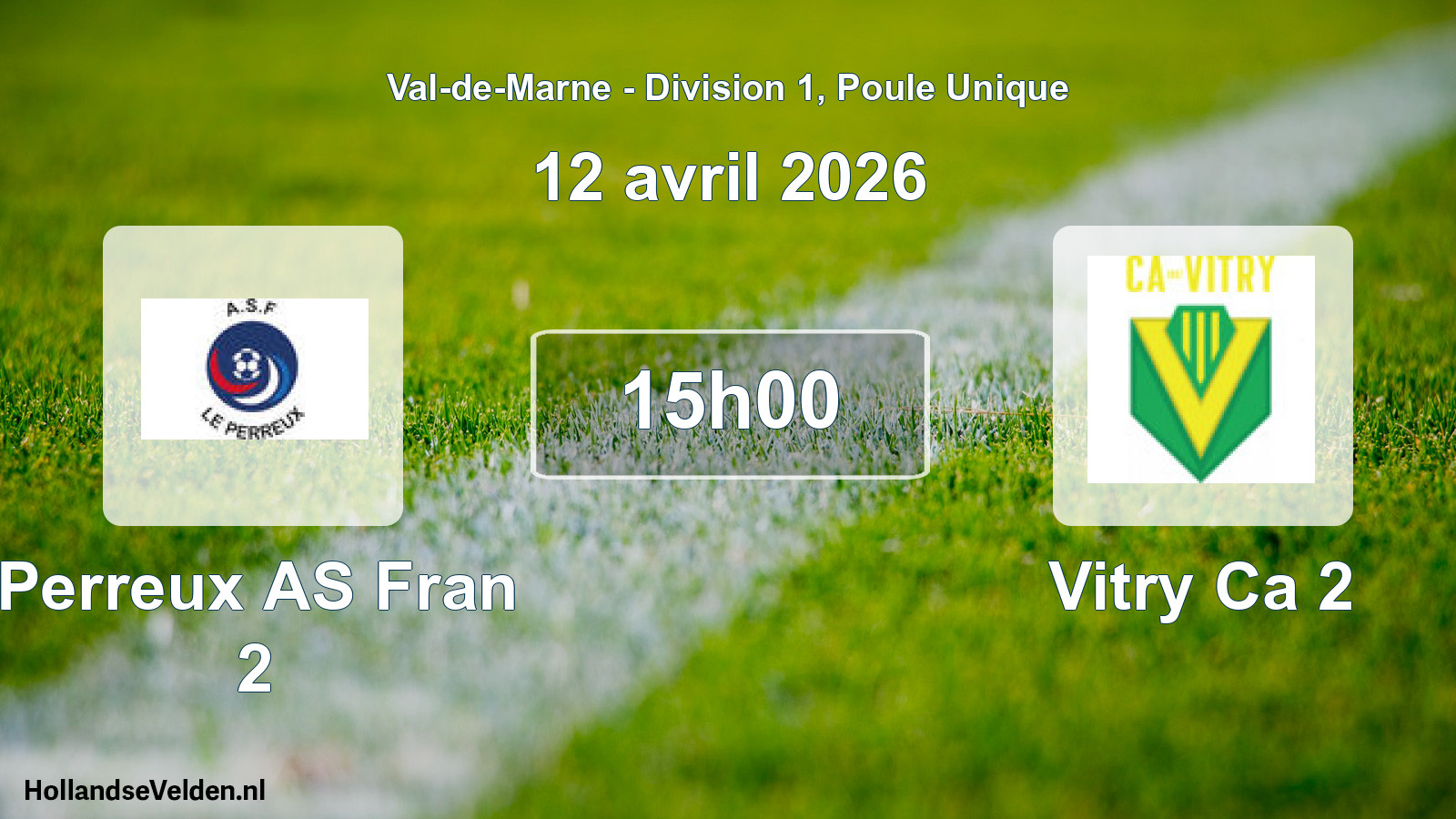 Match programmé: Perreux AS Fran 2 - Vitry Ca 2 (12 avril 2026)