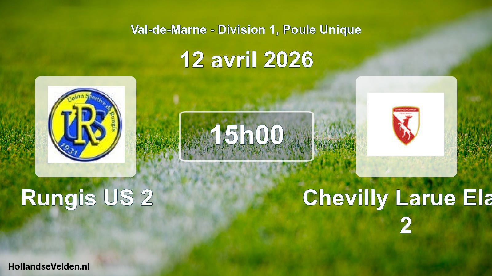 Match programmé: Rungis US 2 - Chevilly Larue Elan 2 (12 avril 2026)