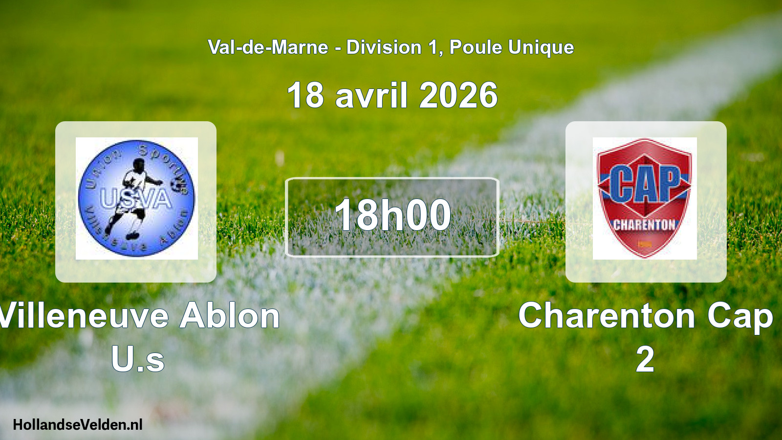 Scheduled Match: Villeneuve Ablon U.s - Charenton Cap 2 (18 April 2026)