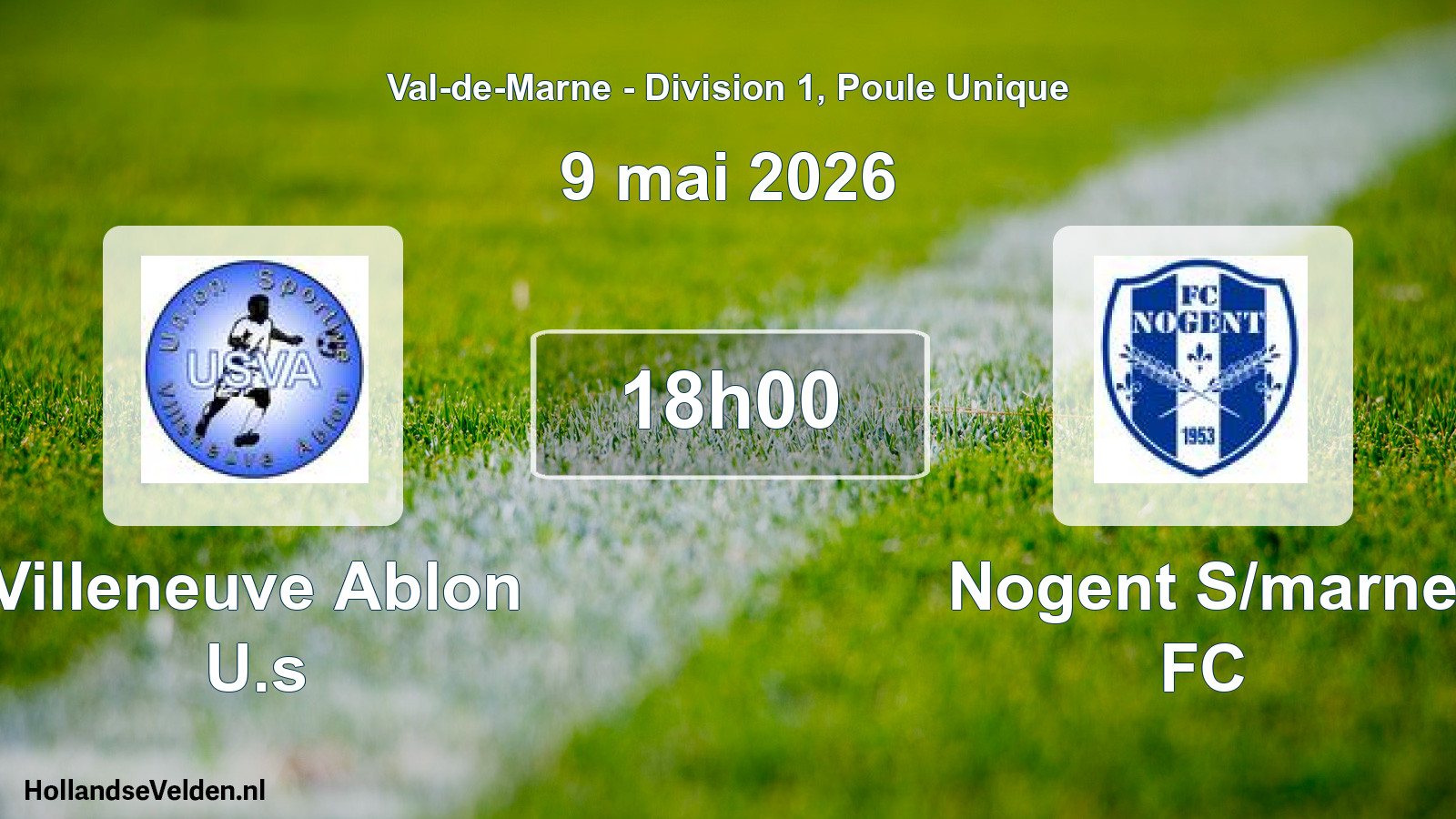 Match programmé: Villeneuve Ablon U.s - Nogent S/marne FC (9 mai 2026)