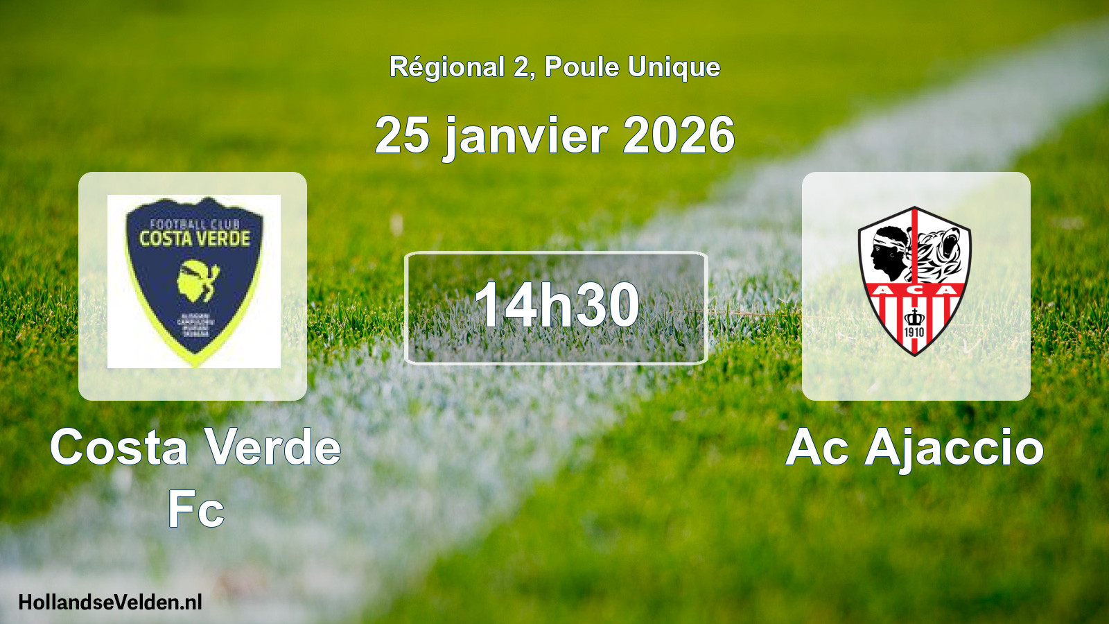 Geplande wedstrijd: Costa Verde Fc - Ac Ajaccio (25 janvier 2026)