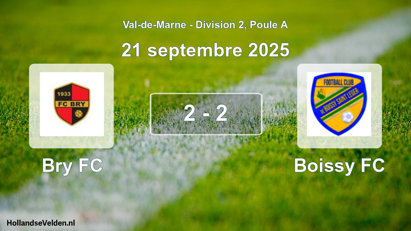 Total number of matches played: Bry FC - Boissy FC 2 - 2 (21 September 2025)