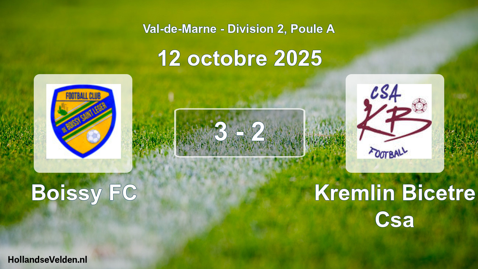Match joué: Boissy FC - Kremlin Bicetre Csa 3 - 2 (12 octobre 2025)