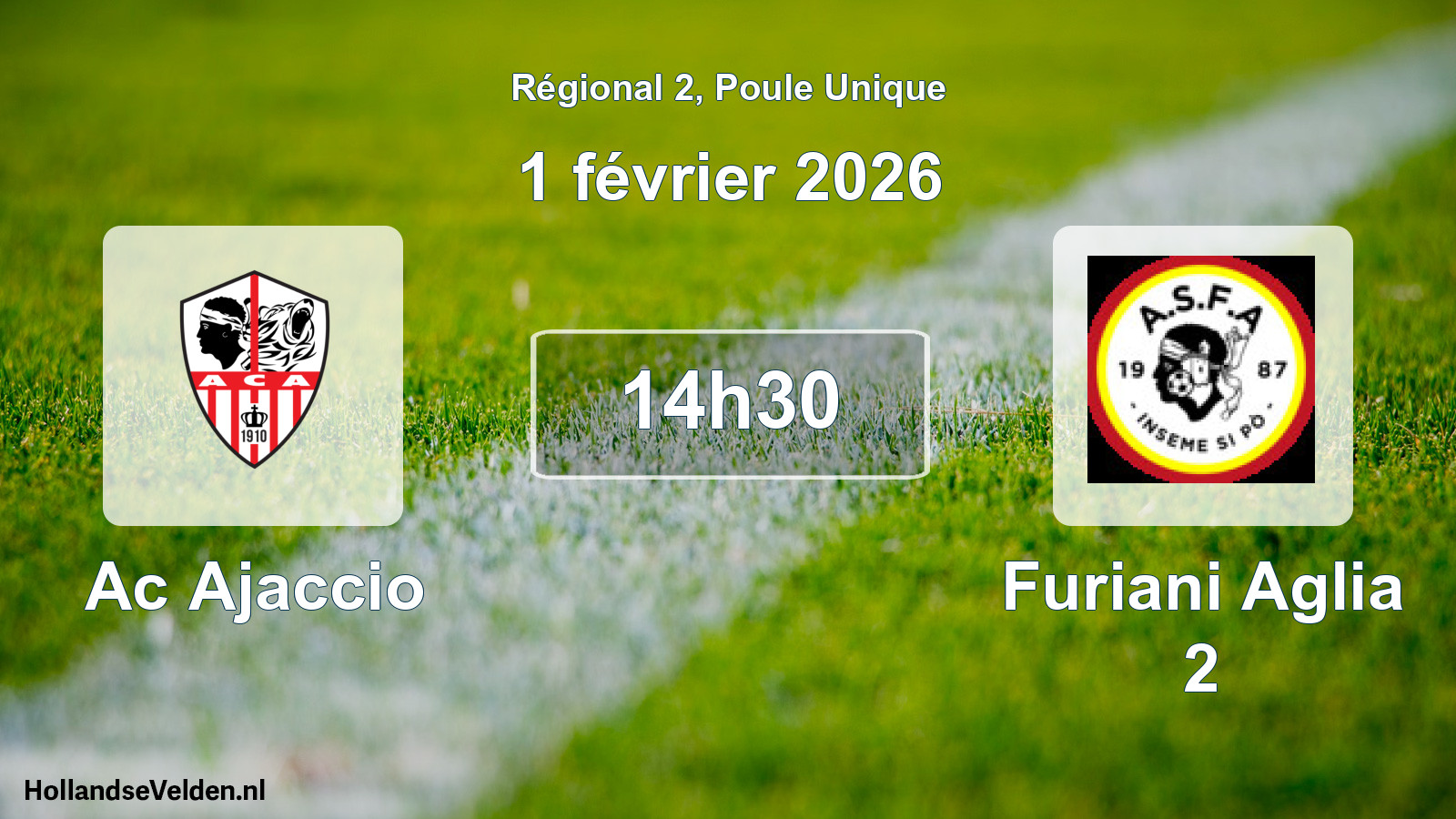 Geplande wedstrijd: Ac Ajaccio - Furiani Aglia 2 (1 février 2026)