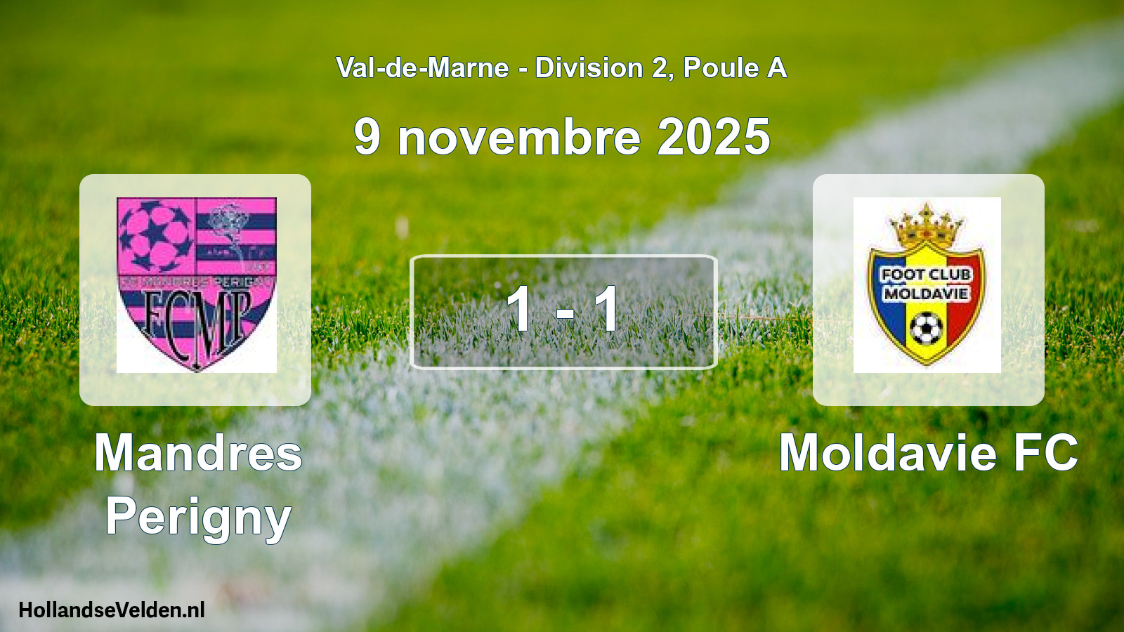 Match joué: Mandres Perigny - Moldavie FC 1 - 1 (9 novembre 2025)