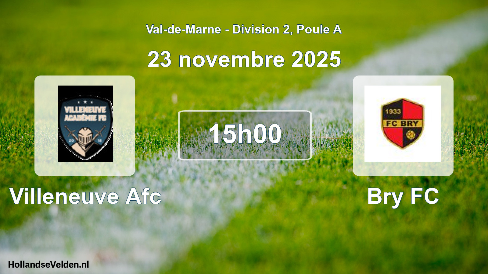 Scheduled Match: Villeneuve Afc - Bry FC (23 November 2025)