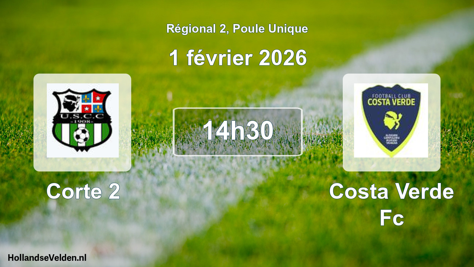 Geplande wedstrijd: Corte 2 - Costa Verde Fc (1 février 2026)