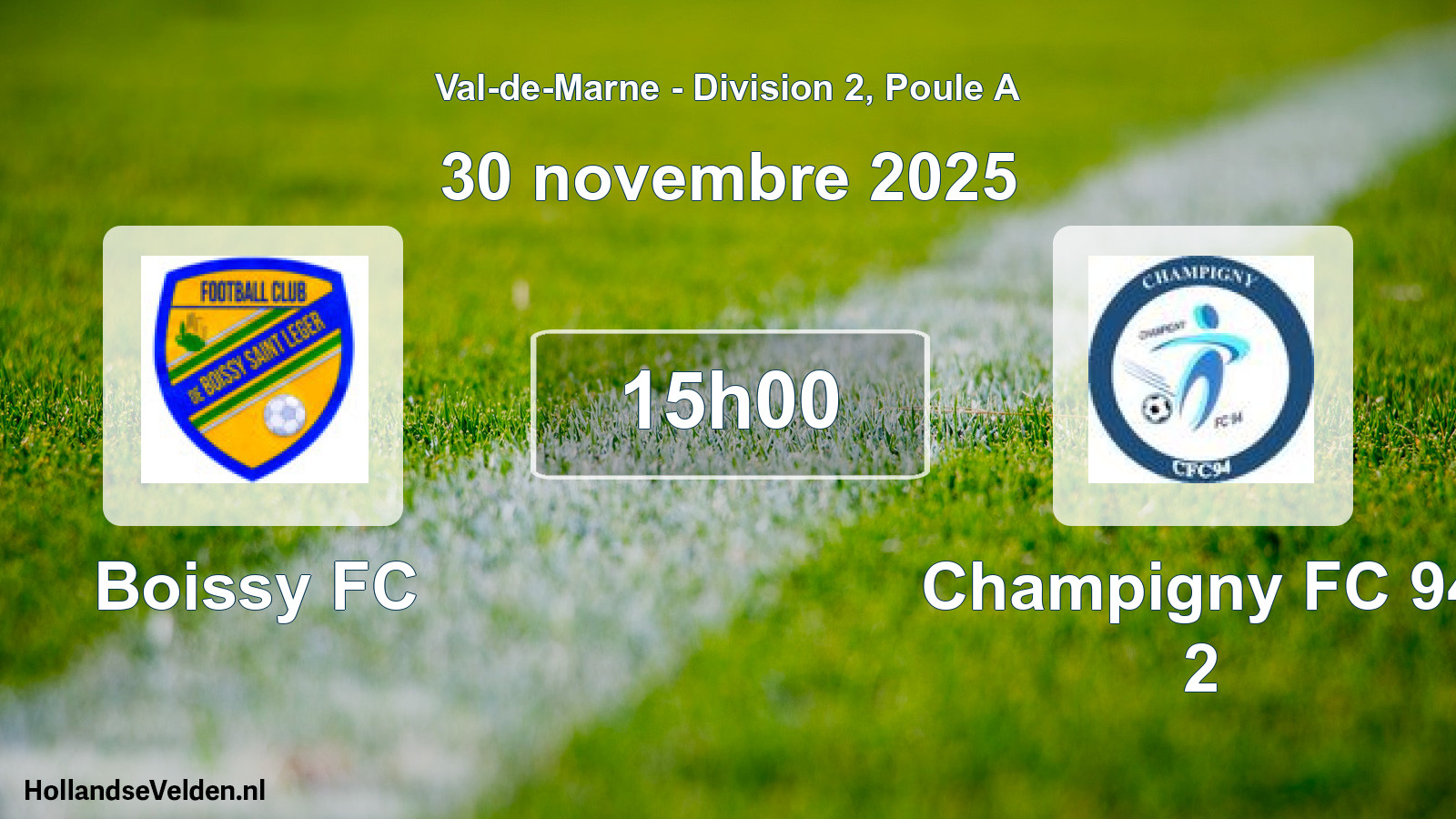 Geplande wedstrijd: Boissy FC - Champigny FC 94 2 (30 november 2025)