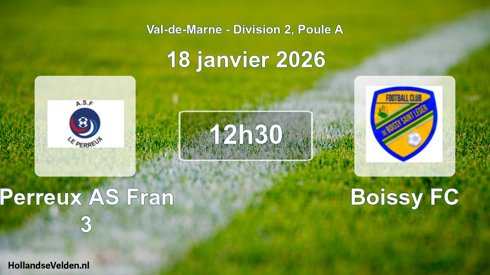 Geplande wedstrijd: Perreux AS Fran 3 - Boissy FC (18 januari 2026)