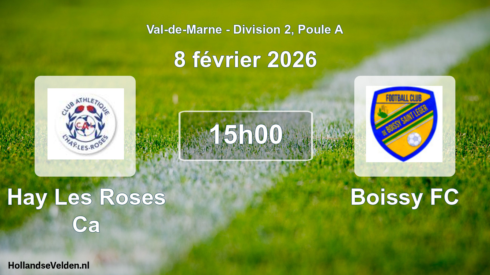 Scheduled Match: Hay Les Roses Ca - Boissy FC (8 February 2026)