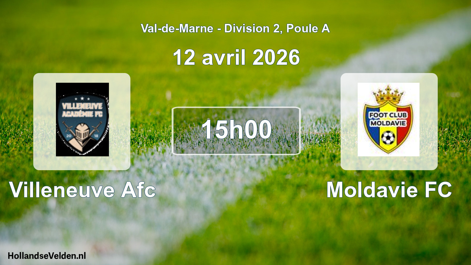 Match programmé: Villeneuve Afc - Moldavie FC (12 avril 2026)