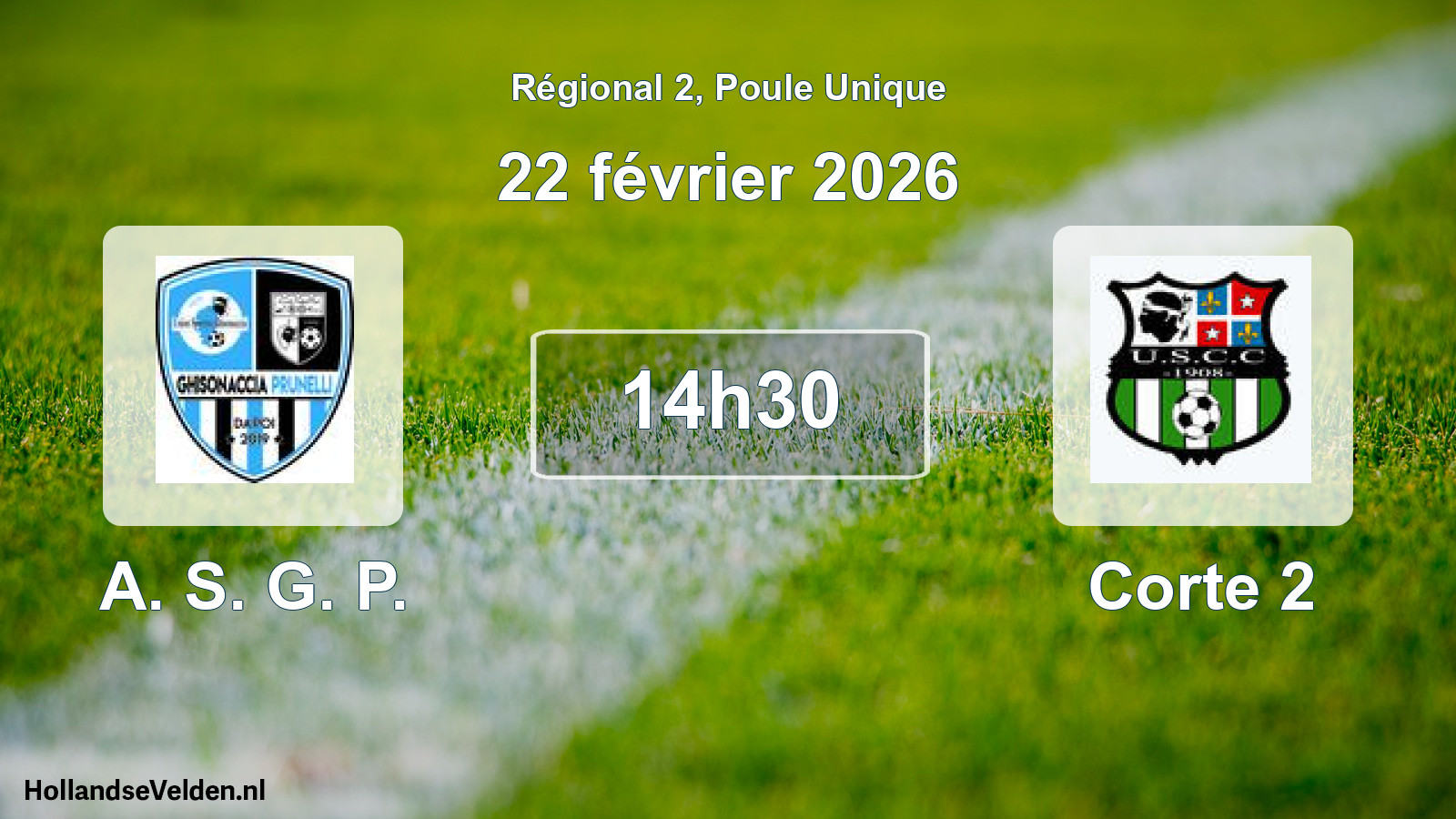 Scheduled Match: A. S. G. P. - Corte 2 (22 February 2026)