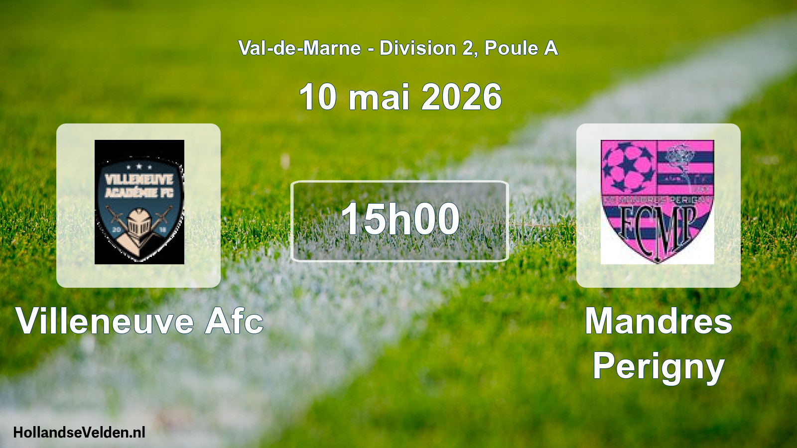Match programmé: Villeneuve Afc - Mandres Perigny (10 mai 2026)