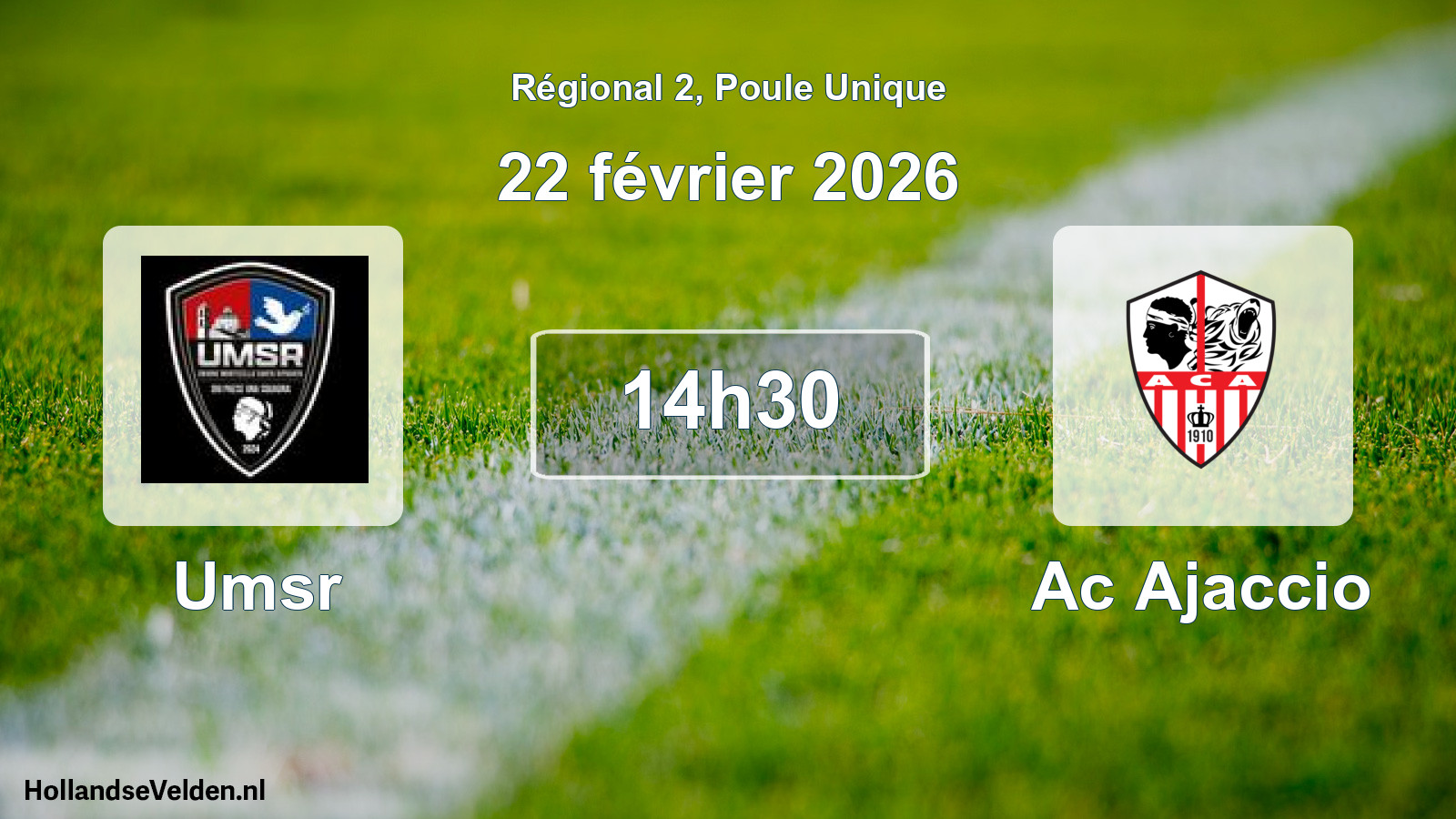 Geplande wedstrijd: Umsr - Ac Ajaccio (22 février 2026)