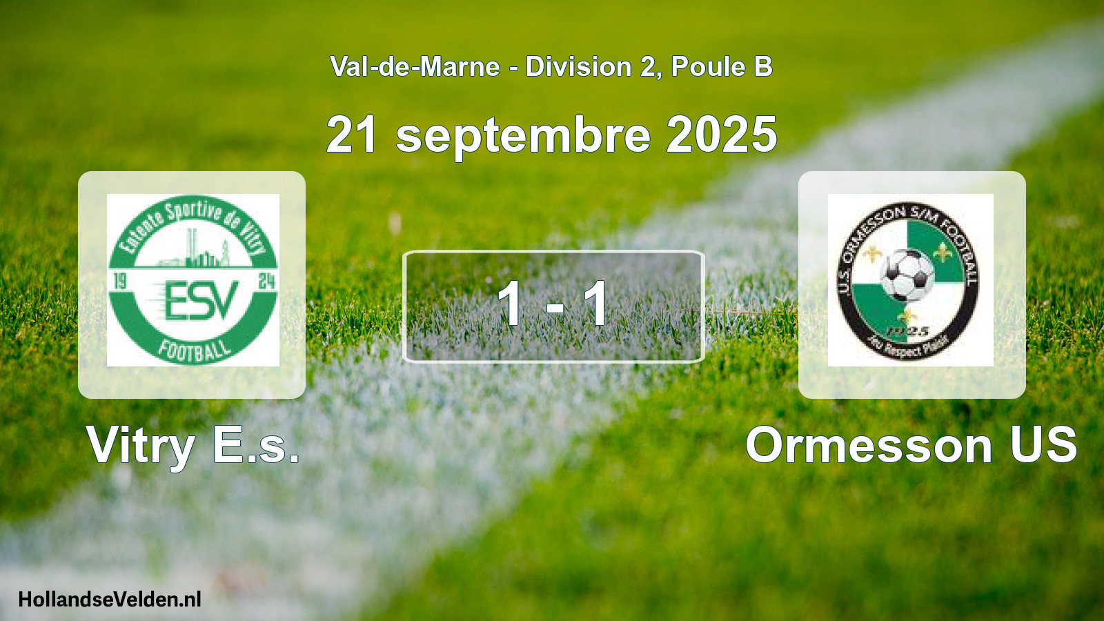 Match joué: Vitry E.s. - Ormesson US 1 - 1 (21 septembre 2025)