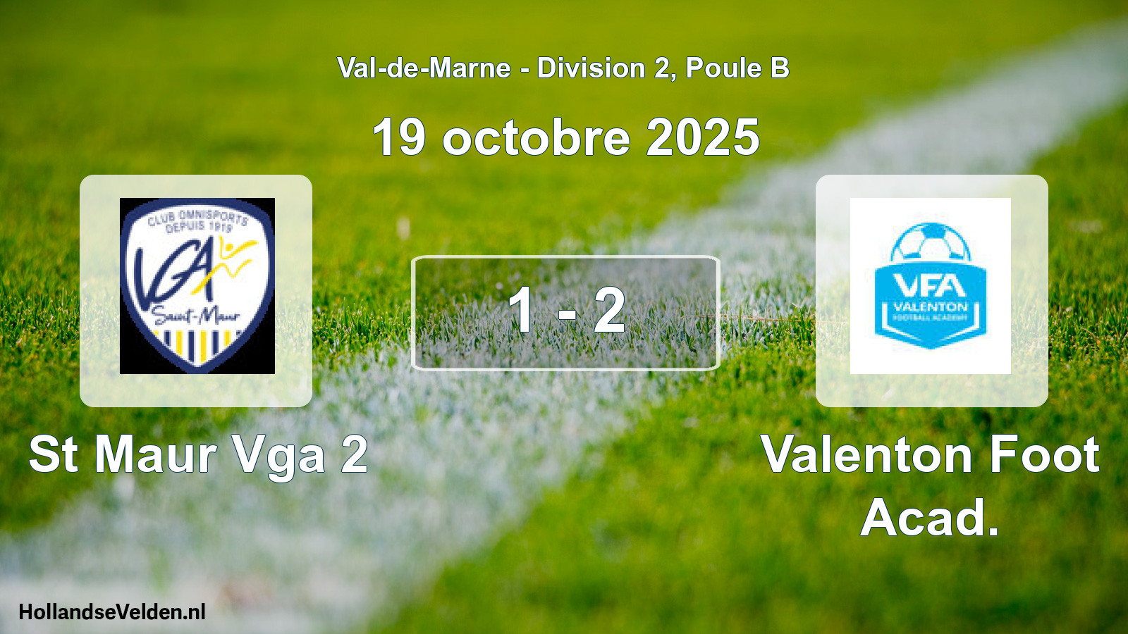 Gespeelde wedstrijd: St Maur Vga 2 - Valenton Foot Acad. 1 - 2 (19 oktober 2025)