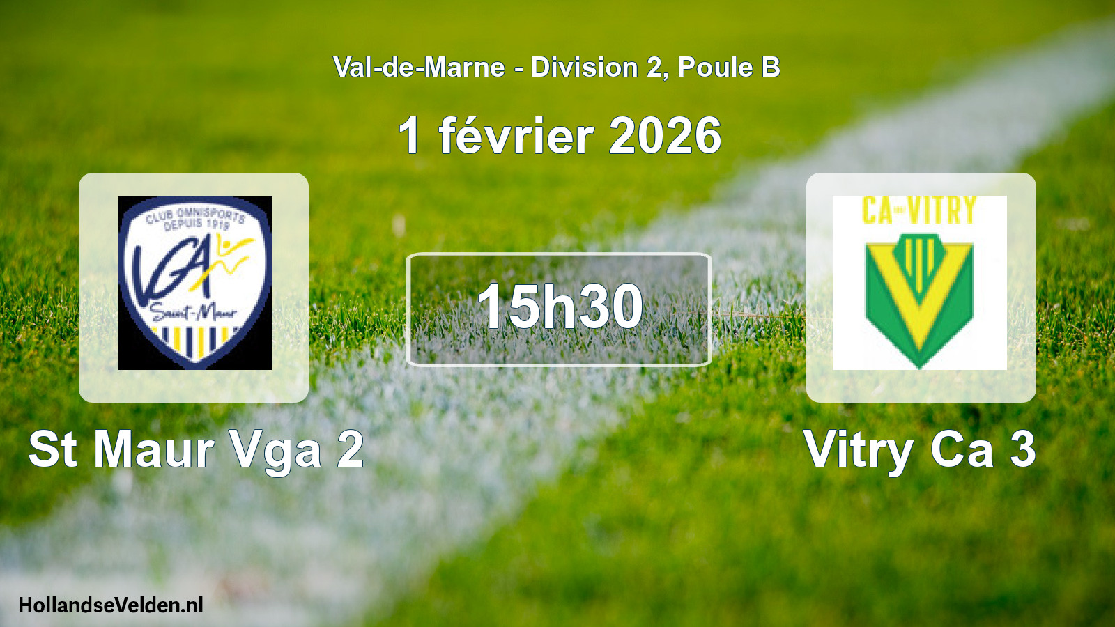 Match programmé: St Maur Vga 2 - Vitry Ca 3 (1 février 2026)