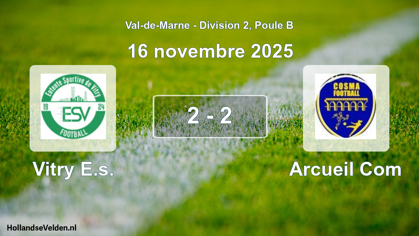 Match joué: Vitry E.s. - Arcueil Com 2 - 2 (16 novembre 2025)